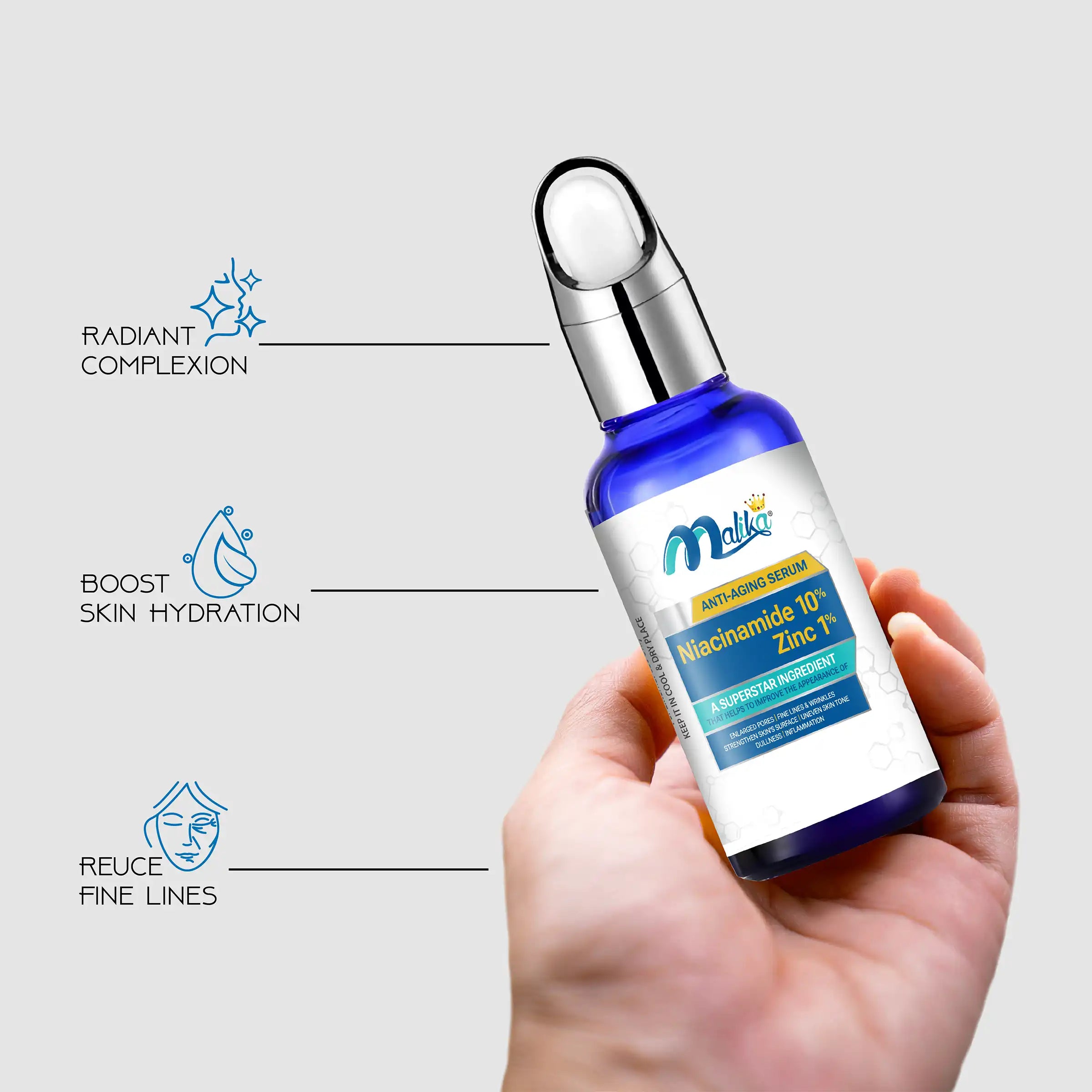 Malika Niacinamide 10% + Zinc 1% Serum