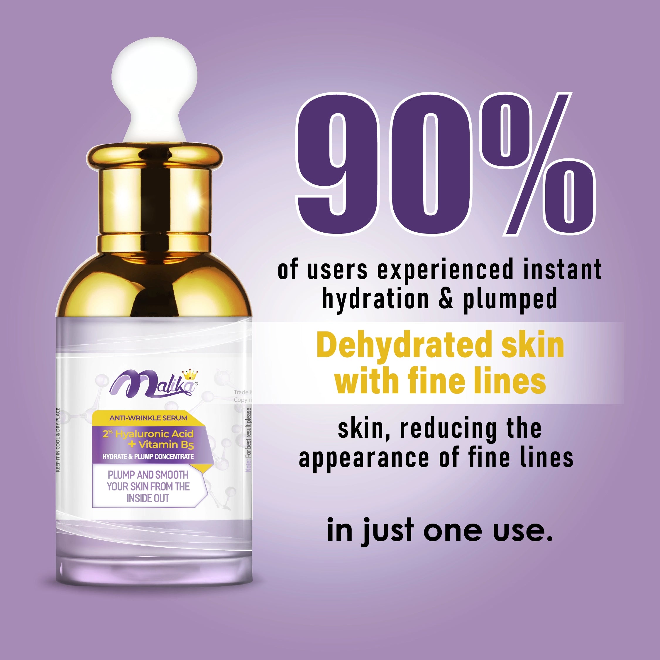 Malika Hyaluronic Acid Anti-Wrinkle Serum – Hydrating, Plumping & Anti-Aging